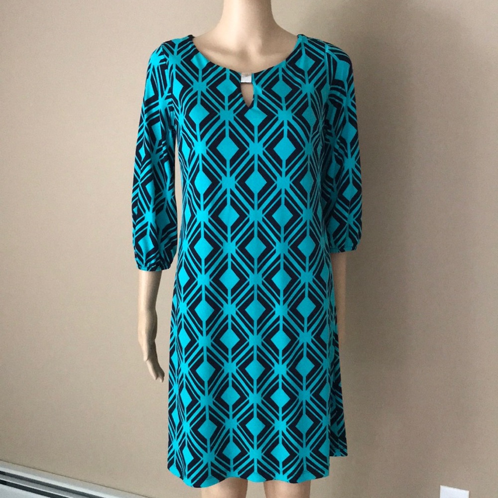 Enfocus studio geometric print sheath dress Sz 8